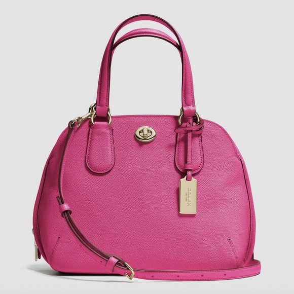 Coach Prince Street Leather Satchel Purse - Pink Ruby - Picture 6 of 6